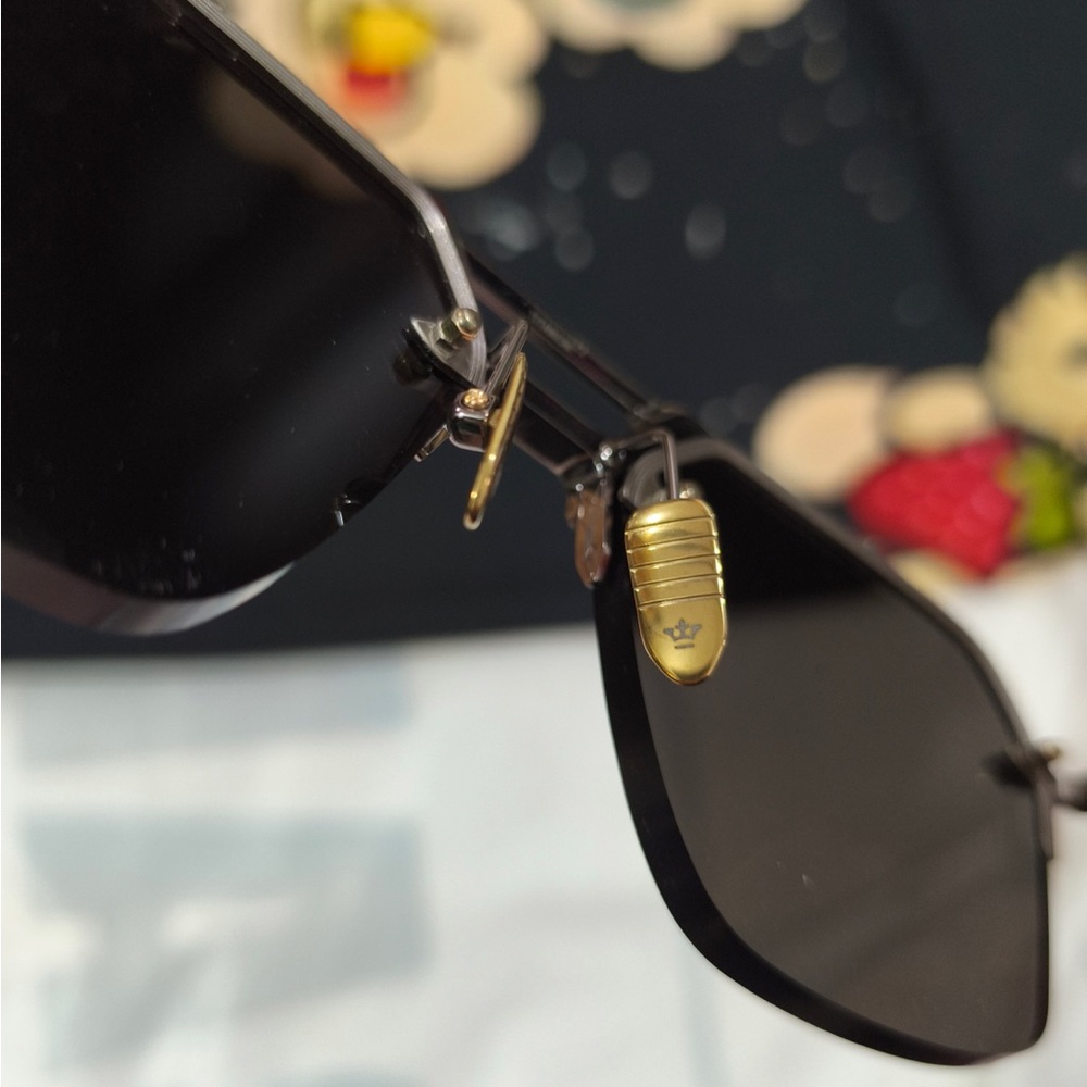 Jacques Marie Mage Men’s Sunglasses - Silver Frame with Black Lenses - Picture 10 of 12